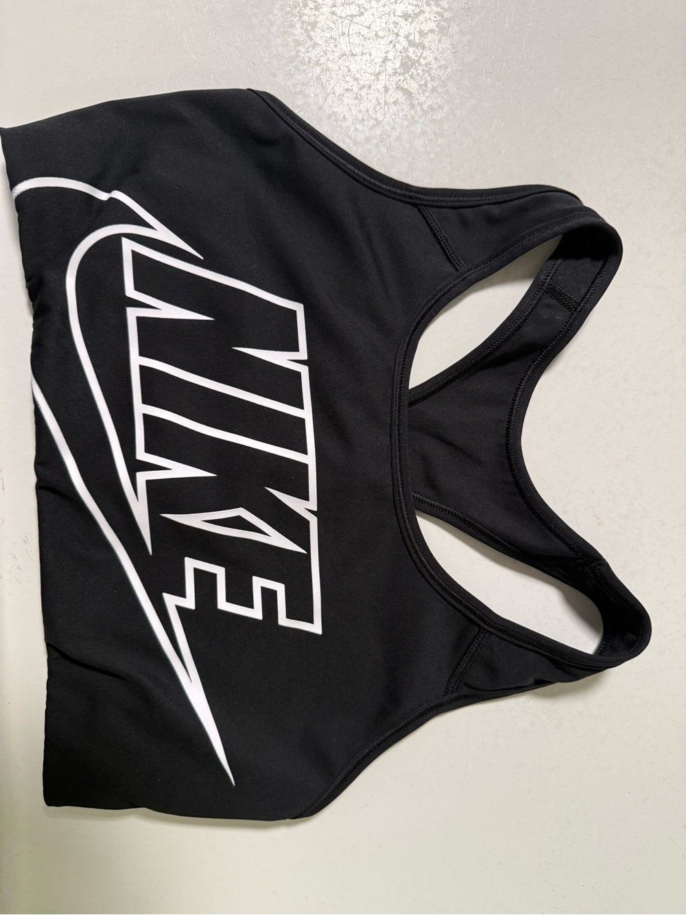 Nike Black & White Racerback Sports Bra with Bold Logo